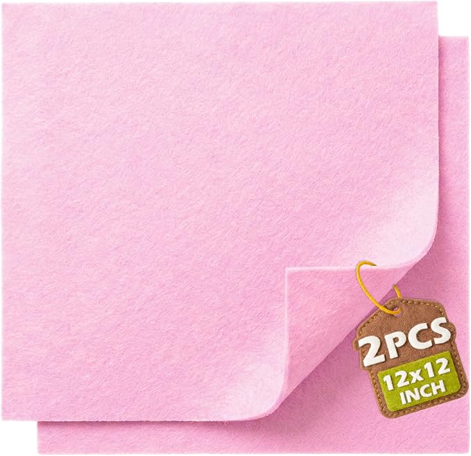 Baby Pink Soft Felt Sheets for Crafts, 1.6mm Thick, Handmade Crafts, DIY by Grainear