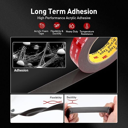 3M Double Sided Tape, Heavy Duty, 3/4” x 18Ft, Waterproof Foam Mounting Tape - Image 4