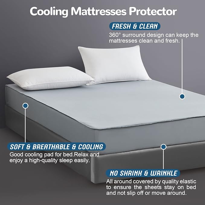 Ailemei Direct Cooling Thin Mattress Pad, King Size Mattress Topper - Image 6