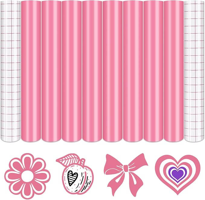 Tintnut Flamingo Pink Permanent Vinyl 8 Sheets 12''x10'' Adhesive Vinyl | Solid by Tintnut