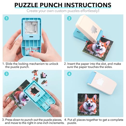 Puzzle Punch, 1 x 1 inch Mini Puzzle Maker, Portable Puzzles Pieces Puching - Image 4