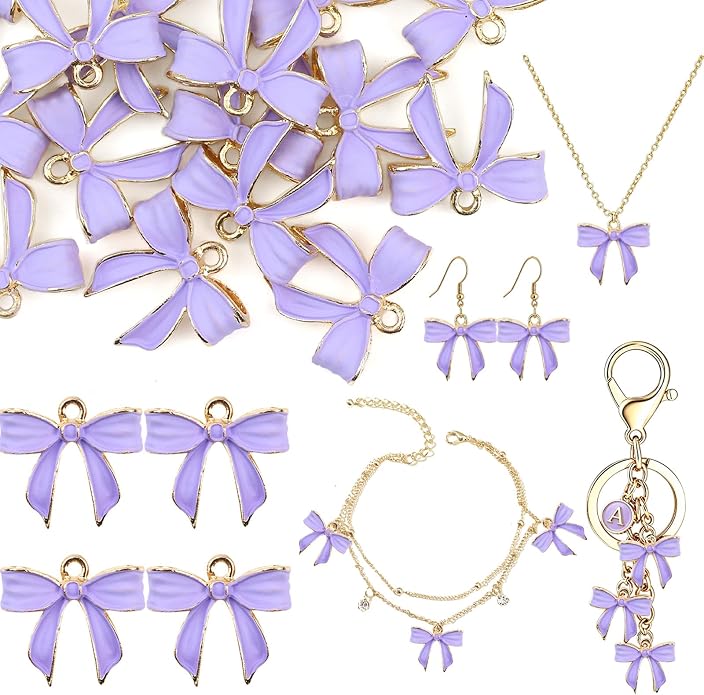 Bow Charms for Bracelet Jewelry Making Cute Bracelet Charms | 18Pcs, Bow Charms by Unknown