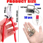 100Pcs Silver Key Fob Hardware Set, 1 Inch Metal Key Fob Tabs - Image 2