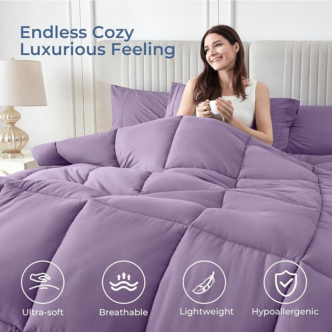 Sasttie King Size Comforter Set, 7 Pieces Bed in a Bag King, Complete Bedding - Image 2