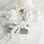 HUIHUANG White Satin Wired Ribbon 1-1/2 inch White Double-Faced Satin Wire - Image 6