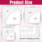 3 Set Drunkards Road Quilting Templates Large Quilting Rulers and Templates - Image 2