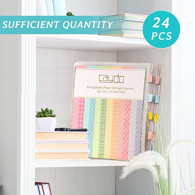 Caydo 24 Pieces Scrapbook Paper Storage Organizer - Image 5