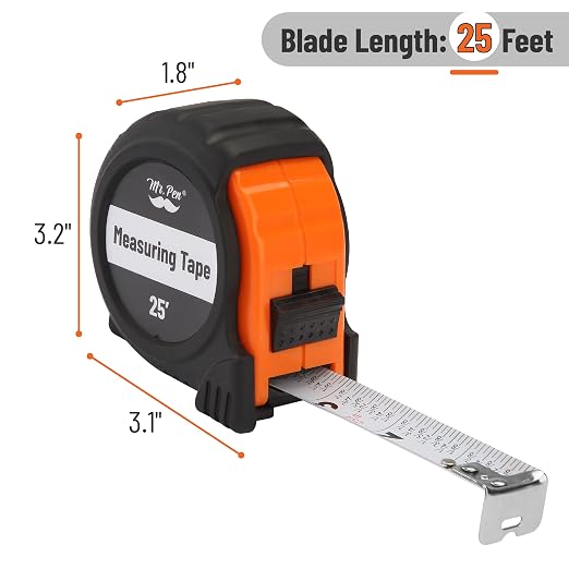 Mr. Pen- Retractable Tape Measure 25 ft, Easy Read | Steel Retractable - Image 2
