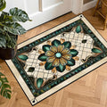 Stained Glass Floral Faux Cashmere Non-Slip Rug 15.7x23.6 Inches, Washable Low by KKYEJLQYI