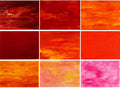 9 Pack Red Stained Glass Sheets, 4 x 6 Inch Mosaic Supplies Flame Collection by PALJOLLY
