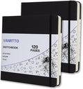 Vanrtto Hardcover Square Sketch Book, Mixed Media Sketchbook 8x8 in 2 Pack | by YOURHAPPYTIMECOMPANION