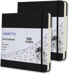 Vanrtto Hardcover Square Sketch Book, Mixed Media Sketchbook 8x8 in 2 Pack | by YOURHAPPYTIMECOMPANION
