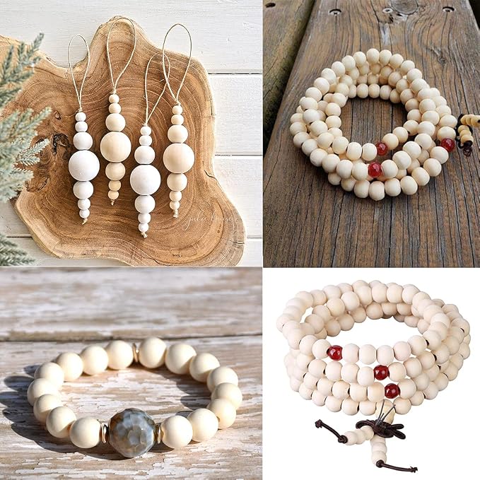 12mm Wooden Beads for Craft, Bead Garland, Farmhouse Decor - Image 3