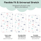 Yoofoss Pack and Play Sheets Fitted, Mini Crib Sheets 2-Pack - Image 3