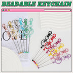 12pcs Blank Beaded Keychain Bars DIY Accessories Metal Beaded Keychain - Image 5