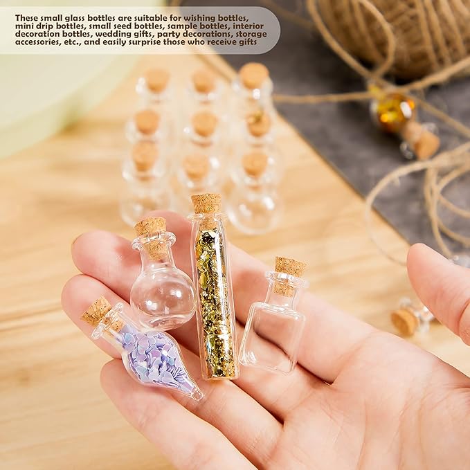 Geiserailie 80 Pieces Tiny Glass Bottles Spell Jars - Image 4