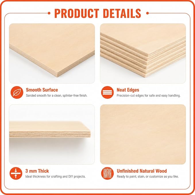 3mm Basswood Sheets 1/8 Inch - Image 3