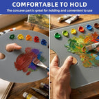 2 Pack 10x14 Inch Natural Grey Tempered Glass Palettes, Handy Oval&Rectangular - Image 5