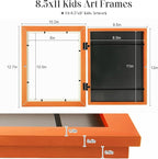 Kids Art Frames, 8.5x11 Front Opening Kids Artwork Frames Changeable, Holds 50 - Image 4