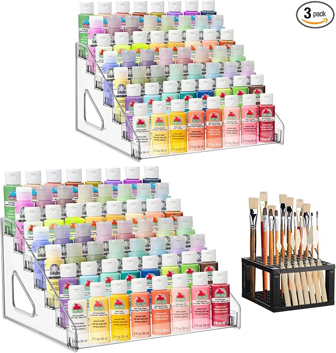 YEXEXINM 2 Pcs Clear Paint Organizer by YEXEXINM