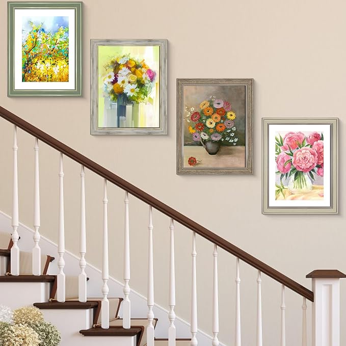 LUCKYLIFE 11x14 Picture Frame Set of 4, Display 9x12 Pictures - Image 4