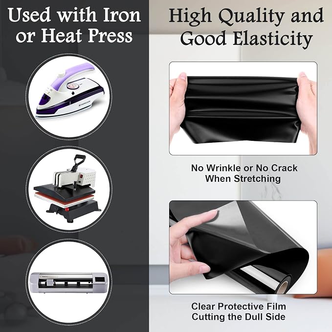 Flasoo Heat Transfer Vinyl Rolls, Compatible - Image 5