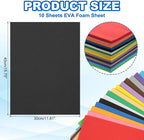 PATIKIL 10Pcs Black EVA Foam Sheets, 15.7 x 11.8 Inches 1mm Thick Foam Sheets - Image 2