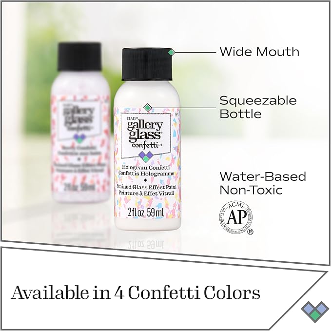 Gallery Glass Hologram Confetti Stained Glass Glitter Finish Paint - Image 7