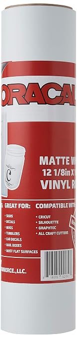 12.125" x 10ft Roll of Oracal 651 Matte White Craft Vinyl by Orafol