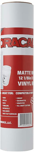 12.125" x 10ft Roll of Oracal 651 Matte White Craft Vinyl by Orafol