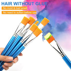 1 inch Flat Paint Brushes for Acrylic Painting, 12 Pieces Large Synthetic Paint - Image 3