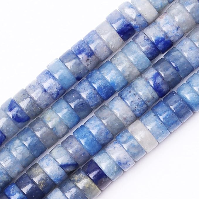 Natural Stone Heishi Beads for Necklace Making, 4 mm x 2 mm Small Flat Round by YUGDRUZY