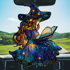 Cute Wizard Reading Books Acrylic Suncatcher Stained Glass Effect Window Car - Image 5