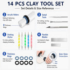 14 Polymer Clay Tools Acrylic Roller Clay Rolling Pin - Image 3