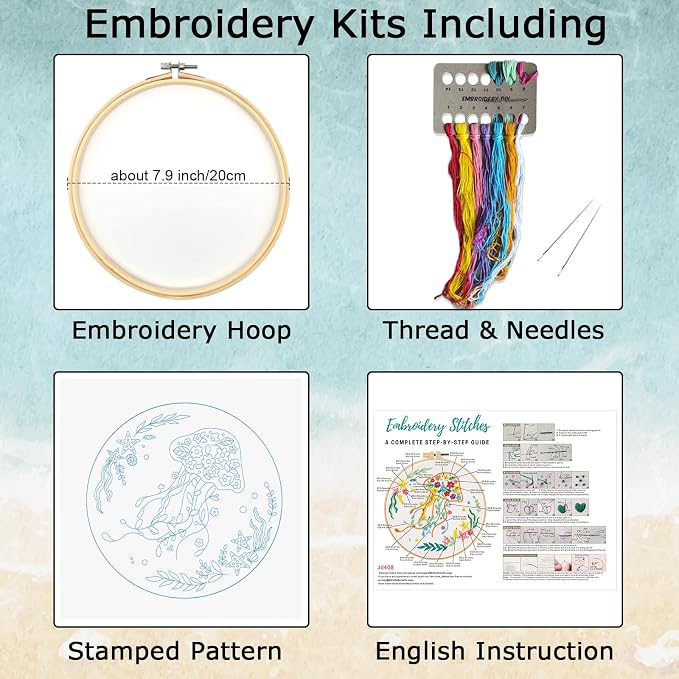 Louise Maelys Jellyfish Embroidery Kit - Image 2
