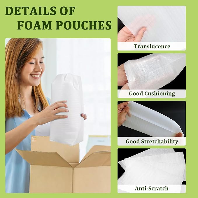 200PCS Cushion Foam Pouches, Moving Packaging Supplies - Image 5