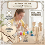 24-Piece 3D Craft Set Wooden Unfinished Wood Crafts Flowersspring Crafts - Image 5