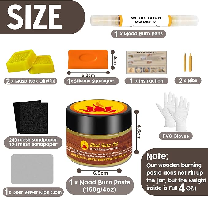 1DFAUL Wood Burn Paste Pen Kit, 4OZ Wooden Burning Gel & Wood Burn Marker | DIY - Image 6