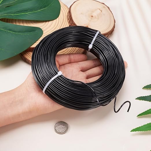 Fashewelry 180 Feet 12 Gauge Aluminum Wire Black Bendable Metal Craft Wire - Image 2