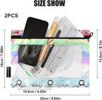 Unicorn Pink Pencil Pouch for 3 Ring Binder, 2 Pack Waterproof Pencil Bags - Image 3