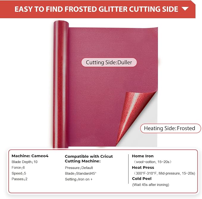 HTVRONT Glitter HTV, Easy-Weed for Craft Design - Image 7