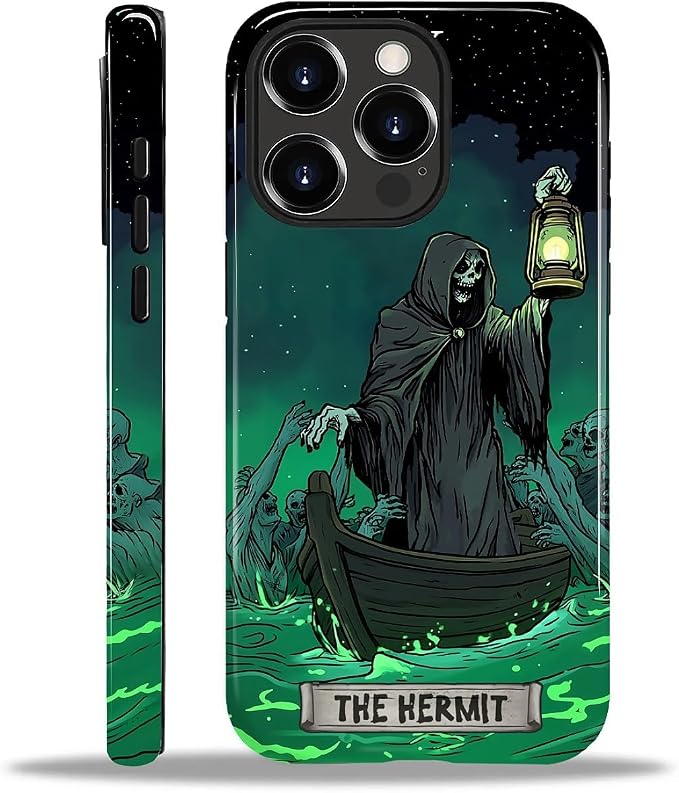 ZHEGAILIAN Case for iPhone 14 Pro, The Hermit Night Skull Durable Shockproof by Home