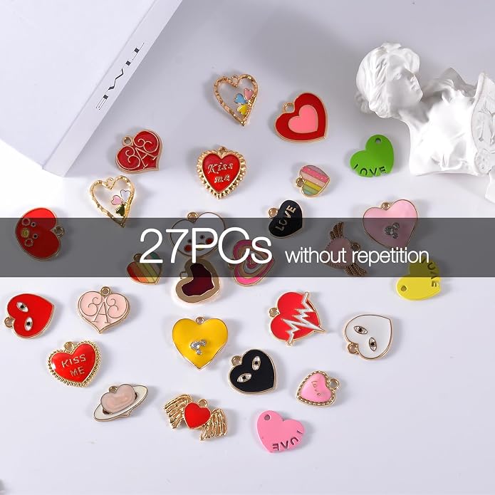 Bulk Gold Enamel Charms for Jewelry Making, Colorful Metal Charms Pendant for - Image 3