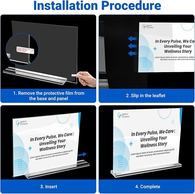 12 Pack Acrylic Sign Holder 11 x 8.5 Horizontal, Double-Sided Clear Sign Holder - Image 6