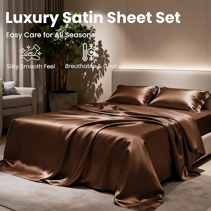 Love's cabin Twin XL Satin Sheet Sets - Image 8