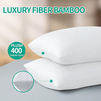 Bamboo Viscose Zippered Pillow Cases King Size Set of 2, 400 Thread Count - Image 3
