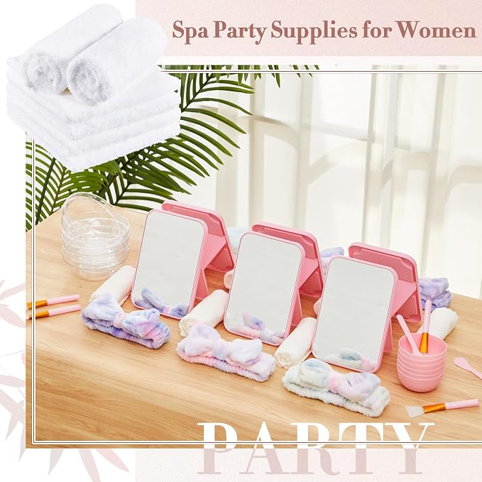 Teenyyou 6 Set Tie Dye Pink Spa Party Supplies - Image 6
