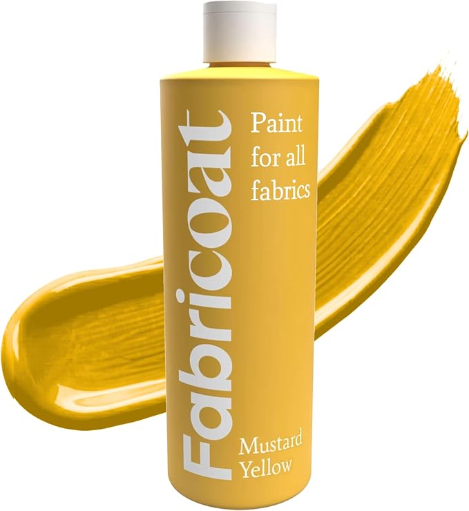 Fabricoat Mustard Yellow Fabric Upholstery Paint & Dye | 250ml / 8.5 fl oz | by Fabricoat