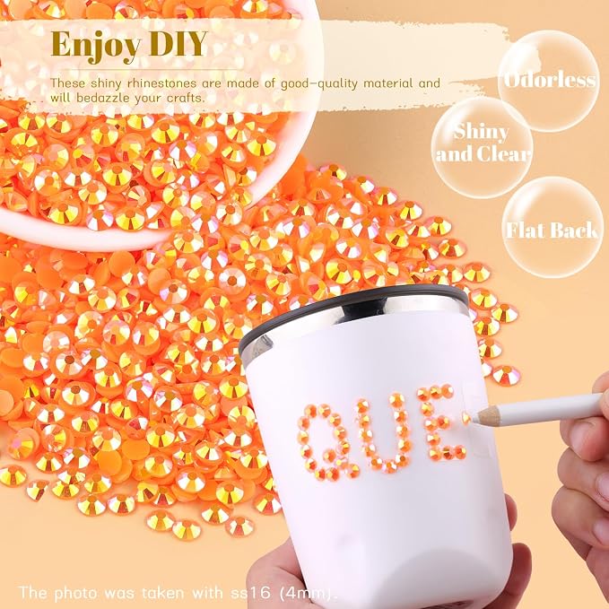 12000PCS 2mm Resin Jelly Rhinestones in Bulk, Bedazzling Flatback Crystals - Image 4