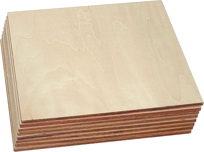 8 Pieces Unfinished Wood Sheet 8x8x3/16 Inch Thick Basswood Plywood Board - Image 3